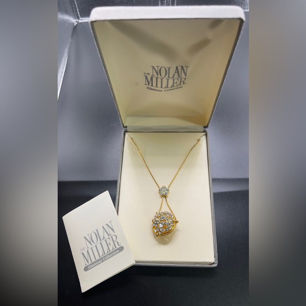 Nolan Miller Gold-Tone Crystal Pendant Necklace